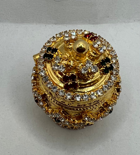 Pure Peacock Silver Kumkum Bharani With Stones 45 grams